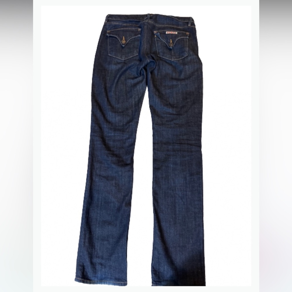 HUDSON JEANS CARLY MIDRISE STRAIGHT FLAP POCKET JDARK BLUE DENIM SIZE 27 - Picture 2 of 9